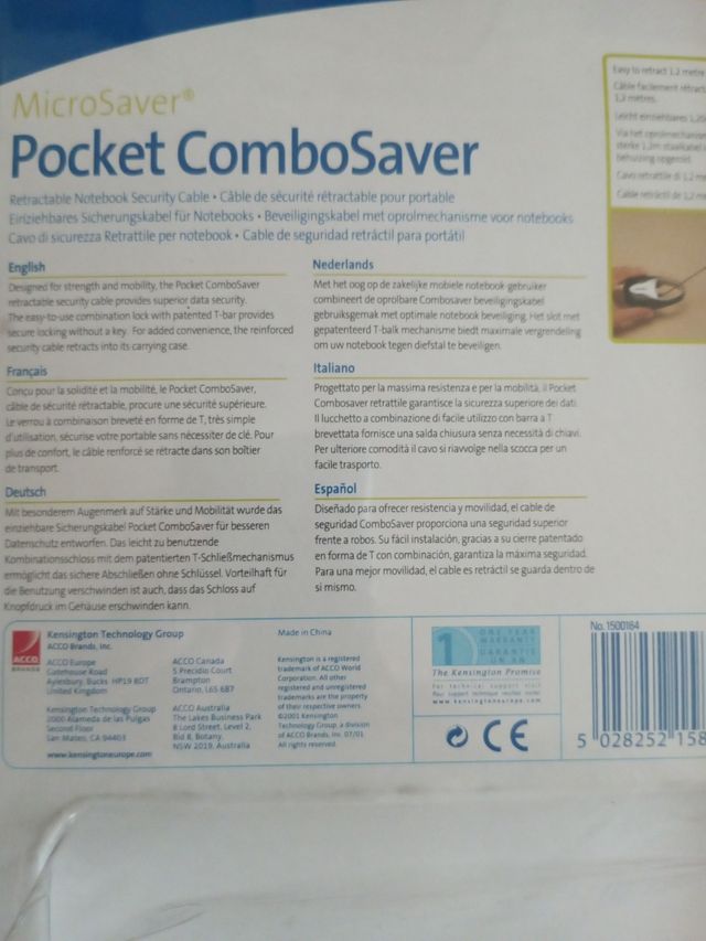 cable de seguridad para ordenador portátil