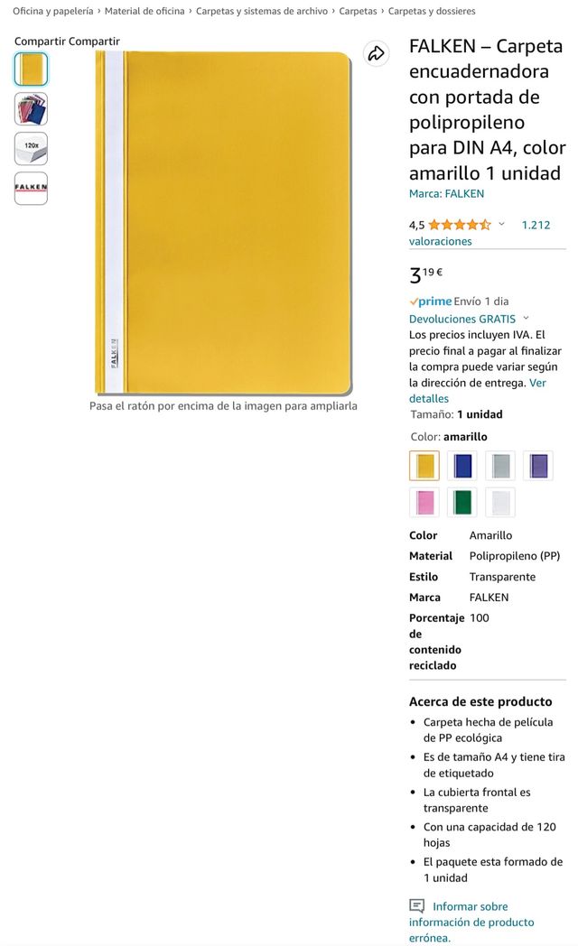 Todas las carpetas encuadernadoras (220). Din A4.