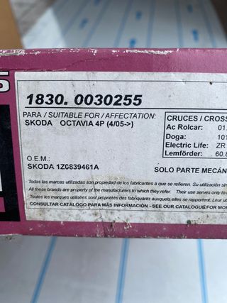 Elevalunas trasero izquierdo Škoda Octavia 04/05