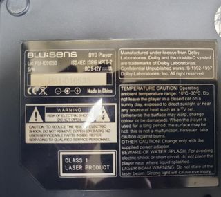 DVD/CD/MP3/USB/SD Portátil BLU:SENS como nuevo