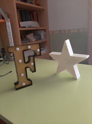 Luci decorative, stella e lettera F