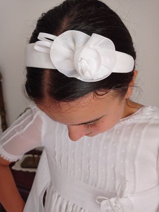 Vestido de comunión con diadema 