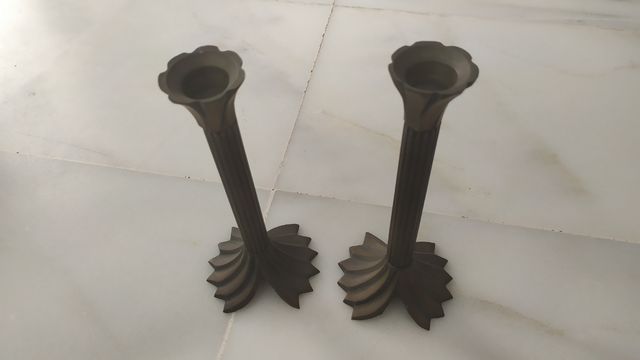 2 porta velas de laton