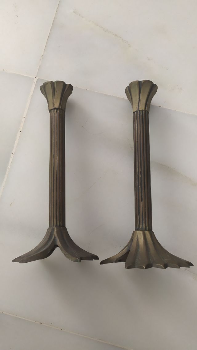 2 porta velas de laton