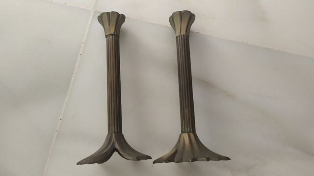 2 porta velas de laton