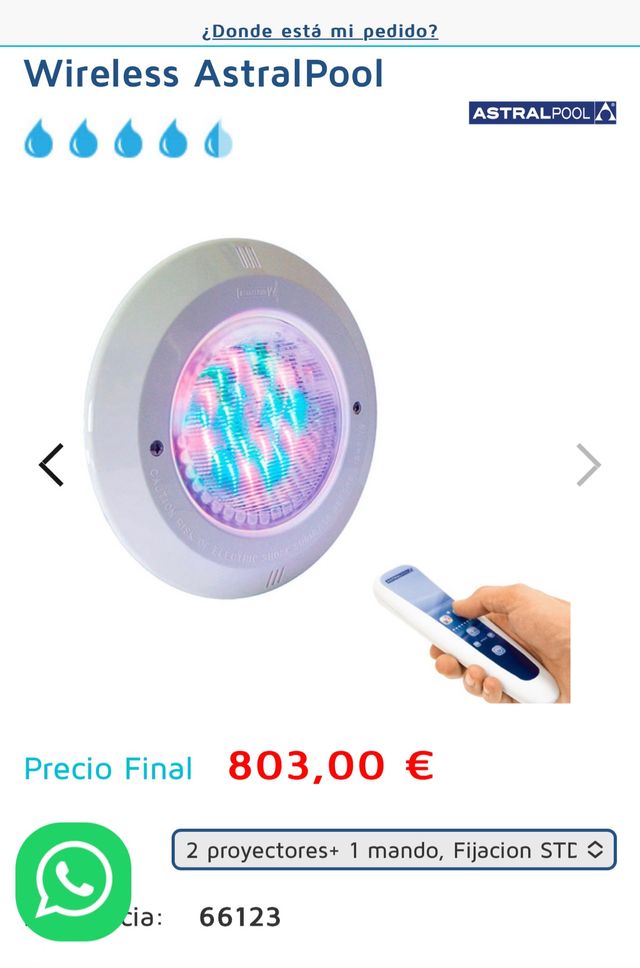 Focos rgb piscina Astralpool