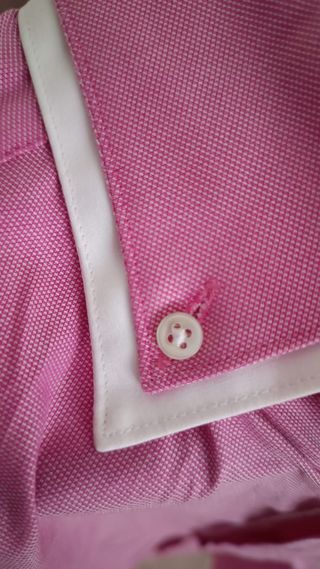 Zara camisa rosa con doble cuello