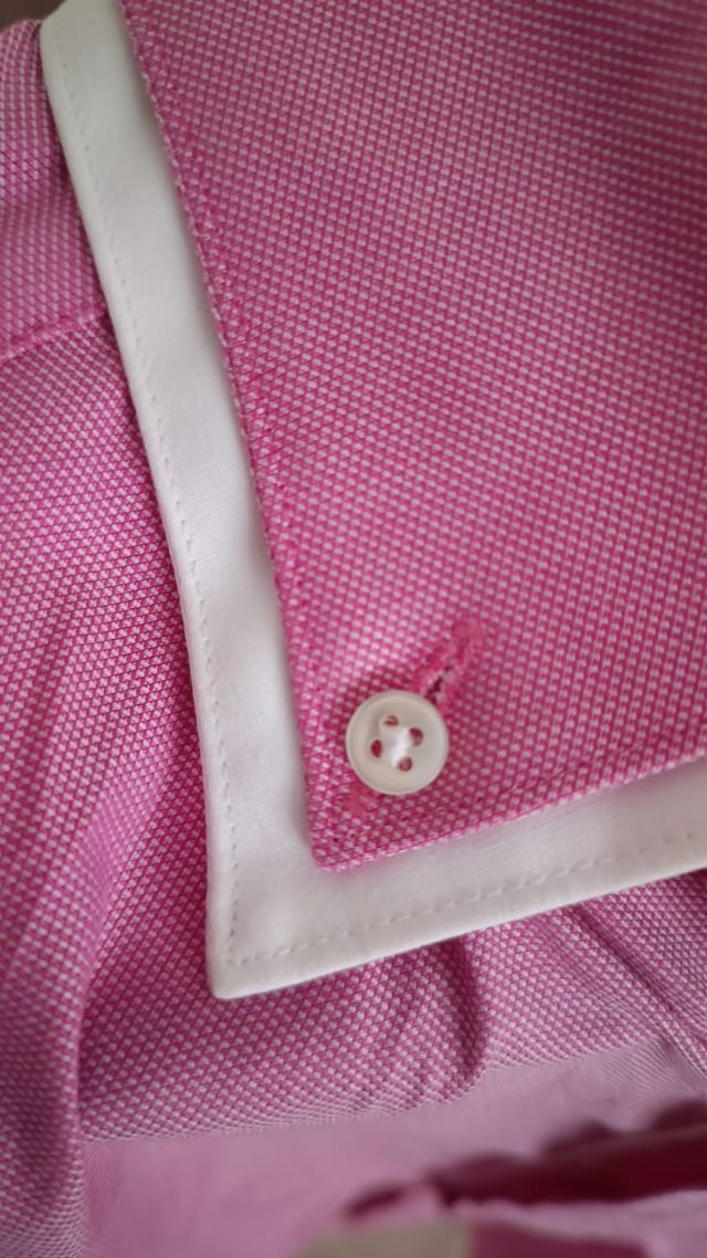 Zara camisa rosa con doble cuello