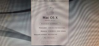 imac 8.1 intel Core 2 Duo, 2.66 GHz 4GB de RAM