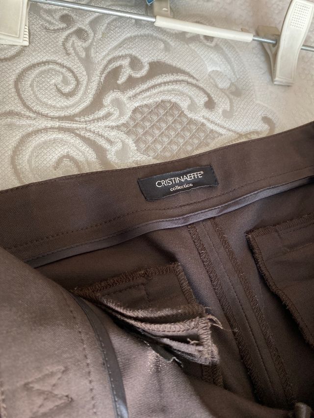 Pantalón de mujer marrón chocolate talla 38-40