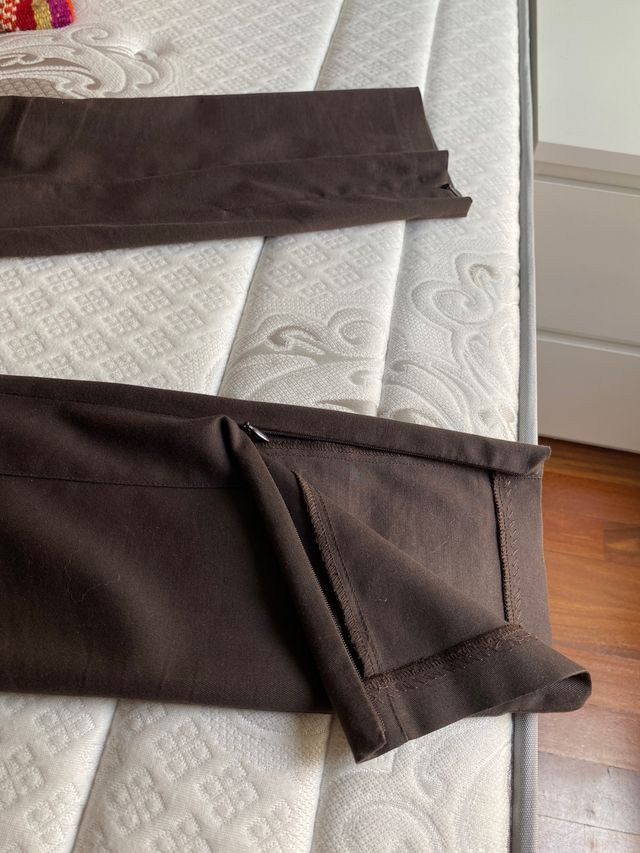 Pantalón de mujer marrón chocolate talla 38-40
