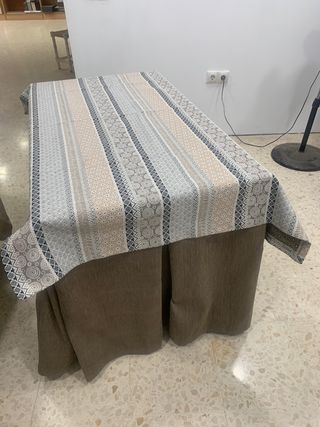 Falda camilla con tapete para mesa 120x70