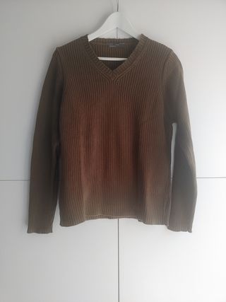 Jersey pico verde algodón