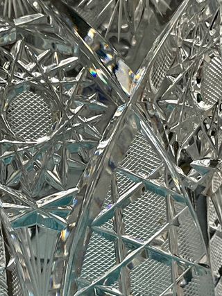 Antico vaso cristallo di Boemia molato a mano