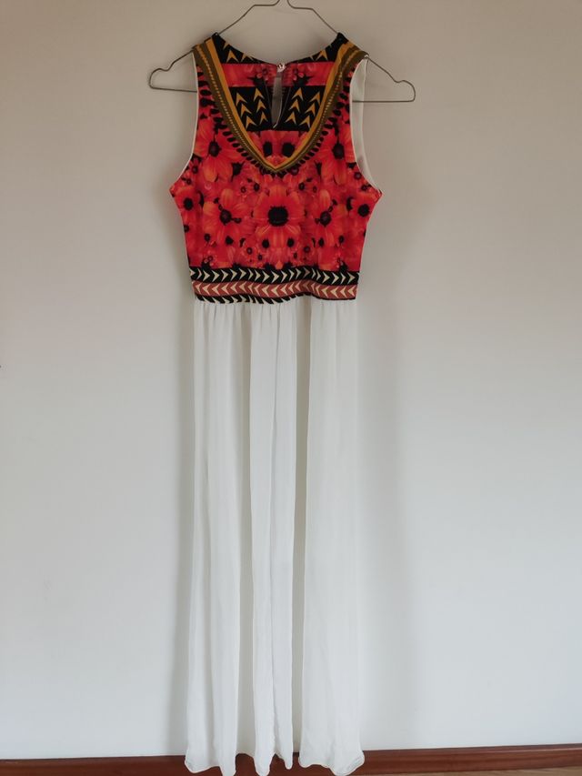 Vestido maxi com padrão