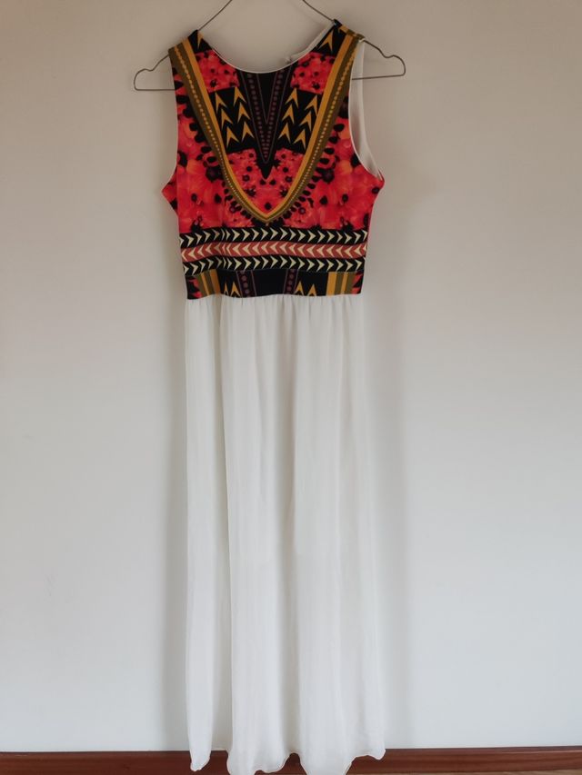 Vestido maxi com padrão