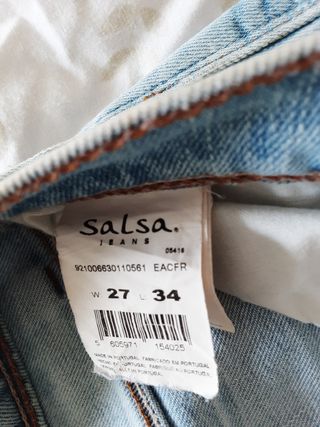 PANTALON VAQUERO MARCA SALSA. TALLA W27 L 34