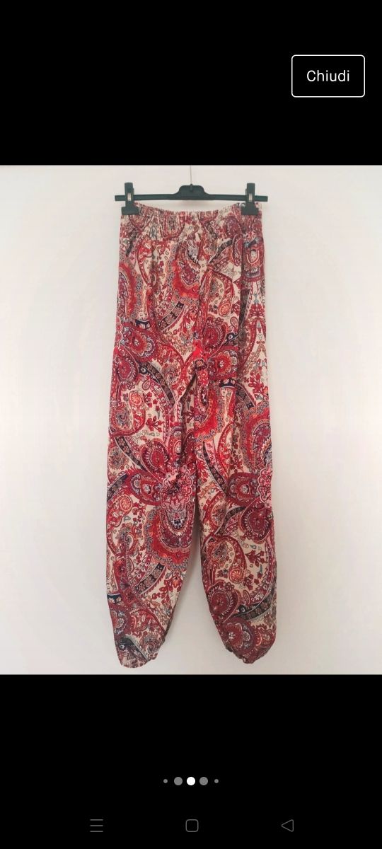 Pantaloni harem stampa esotica multicolor