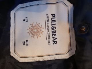 Chaquetón - abrigo azul marino con capucha de pelo