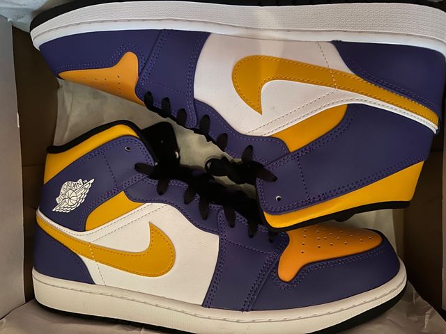 Nike jordan 1 mid lakers 47,5