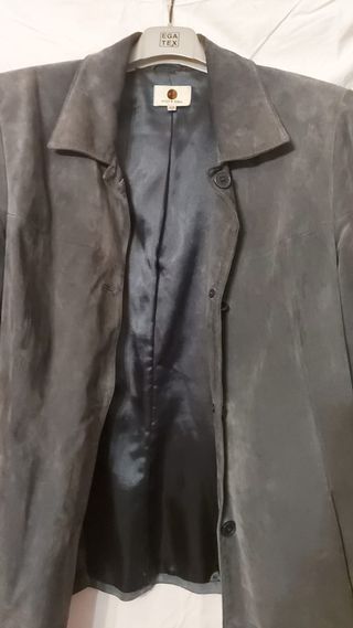 Chaqueta azul de ante