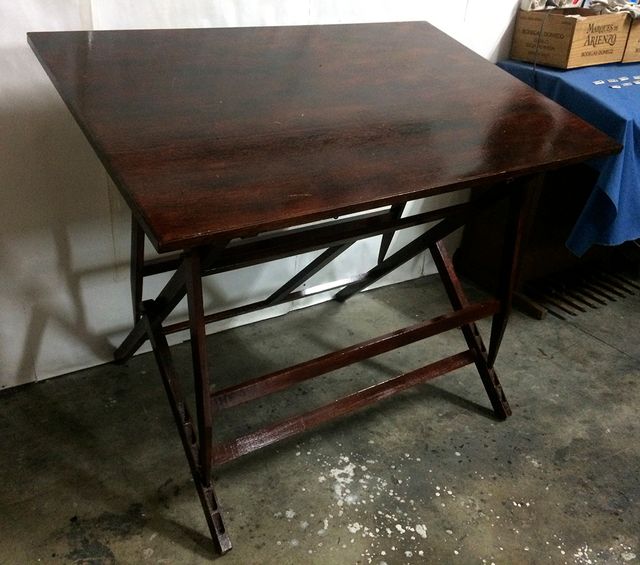 Mesa Dibujo Años 60 Madera Maciza Barnizada