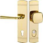 Moderno Juego placa,pomo y manivela laton dorado