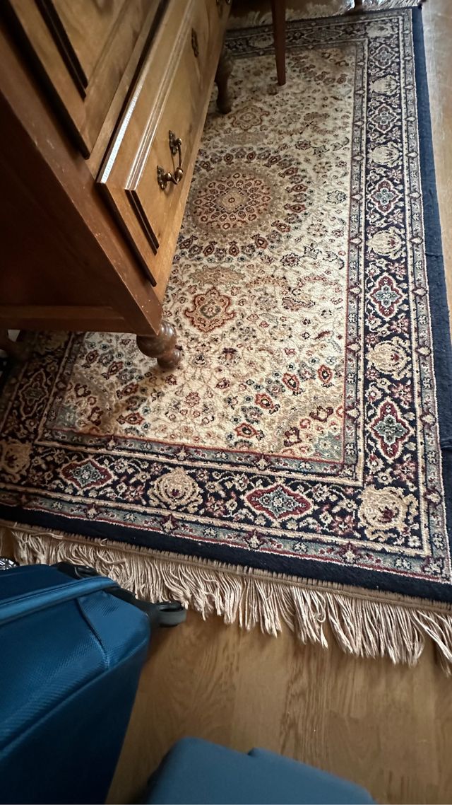 Alfombra con flecos de fibra sintética