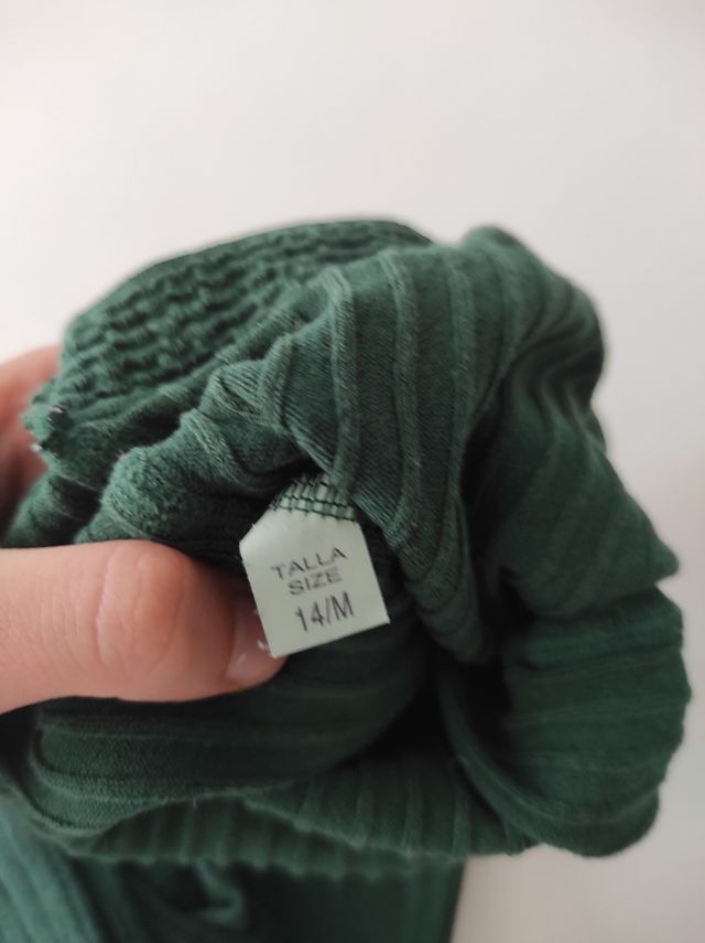 Pack 3 LEOTARDOS Y MEDIAS verde botella talla 14