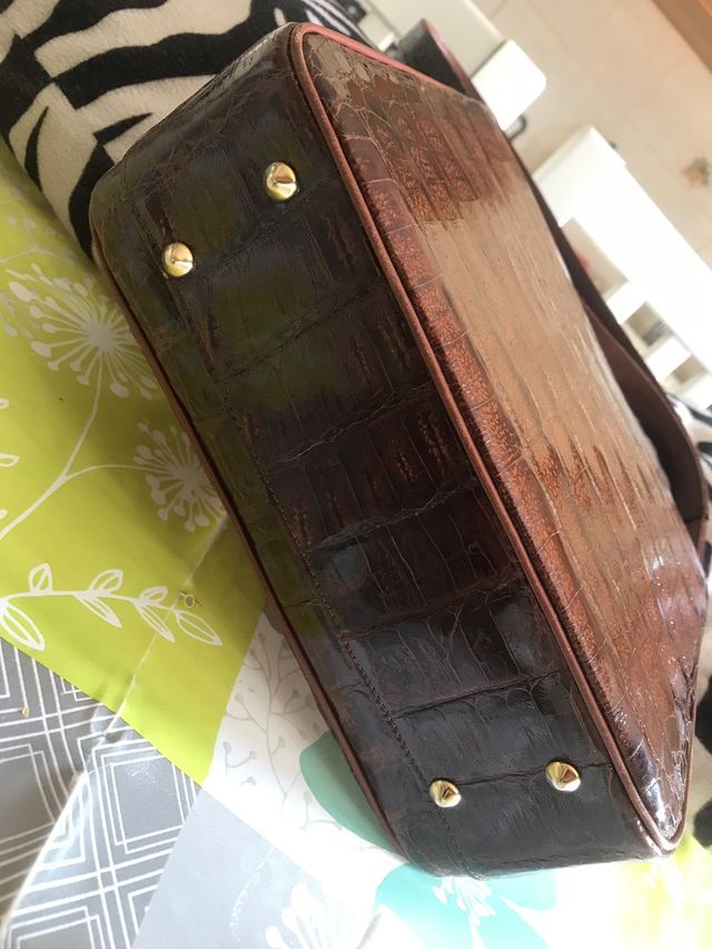 Borsa pelletteria G. Borrì cuoio e coccodrillo
