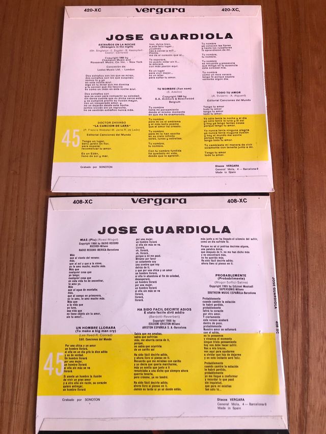 Jose Guardiola,  2 singles