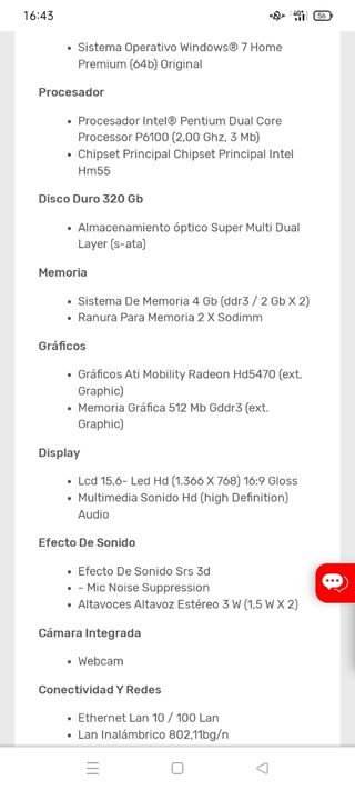 Ordenador Portátil Samsung r540