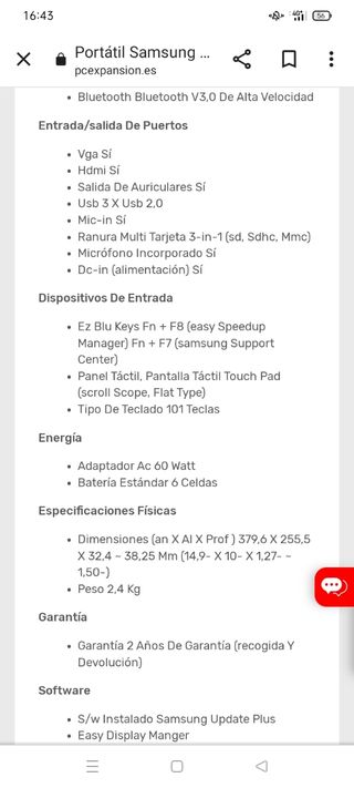 Ordenador Portátil Samsung r540