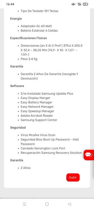 Ordenador Portátil Samsung r540