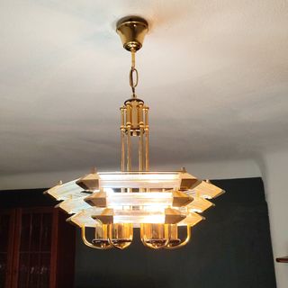 Lampara vintage italiana Venini de cristal