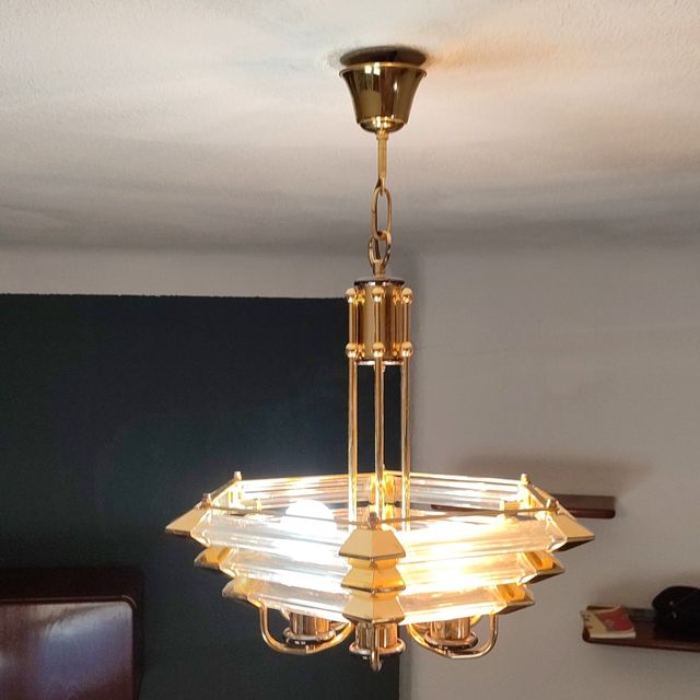 Lampara vintage italiana Venini de cristal