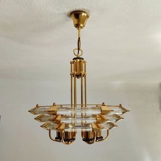 Lampara vintage italiana Venini de cristal