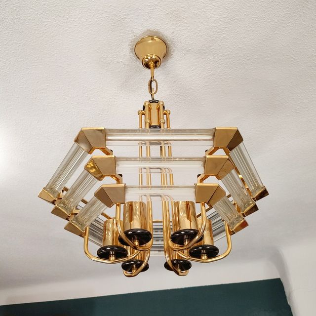 Lampara vintage italiana Venini de cristal