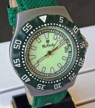 1374-Reloj MX ONDA-lumibrite- 10 Atm-vintage-NOS 