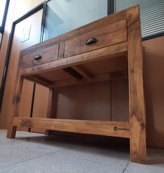 Mueble de Baño colonial madera maciza 2 cajones 