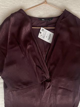 Vestido nudo midi Zara