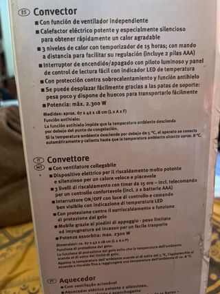 Convector SilverCrest 2300W con mando