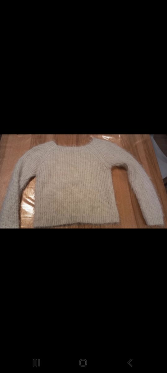 maglione lana peloso bianco