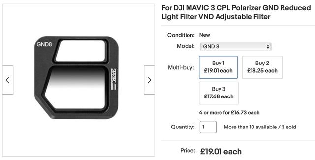 Filtro a gradiente polarizzato Mavic 3 per drone