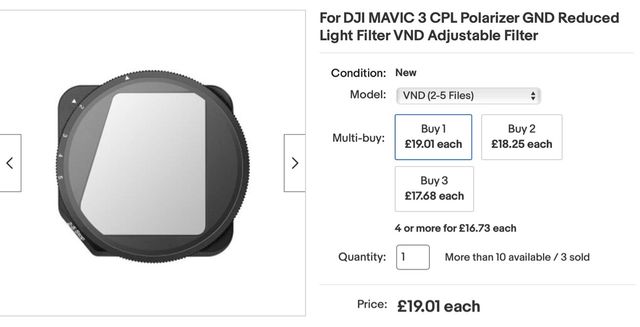 Filtro polarizzato regolabile Mavic 3 per drone