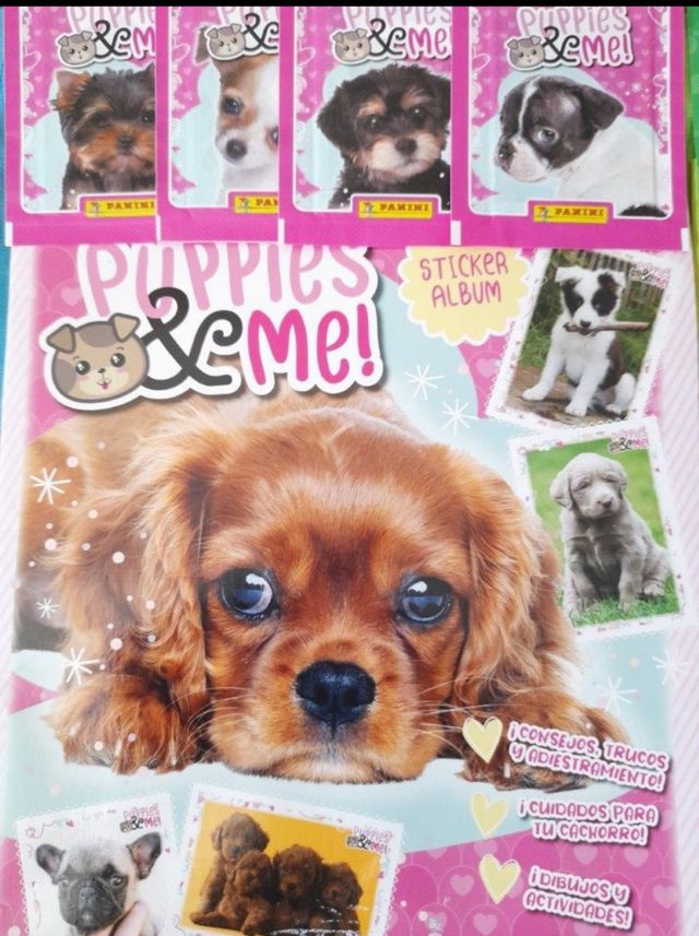 3 álbumes + 12 sobres de perros y gatos