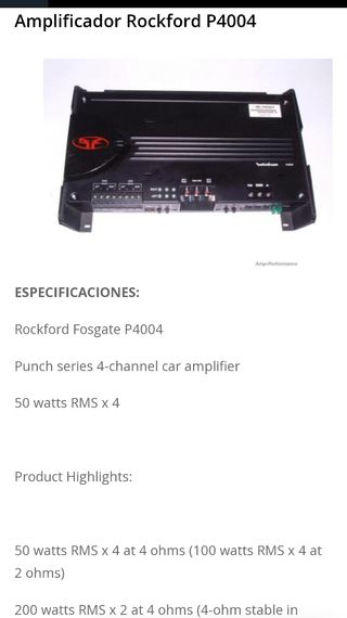equipo rockford fosgate P4004, 6x9, etc