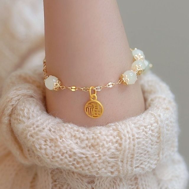 Pulsera de Jade conejo /cacahuete