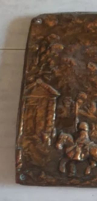 cuadro antiguo de cobre en relieve