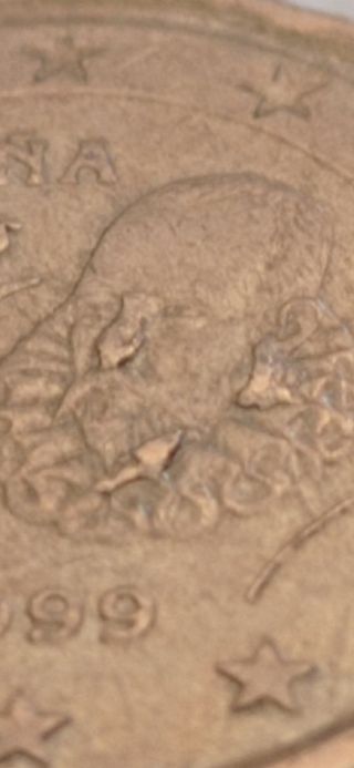 A1 - Error, 20 Céntimos España 1999 .